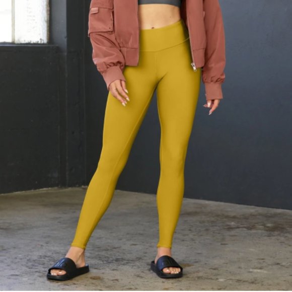 Alo Chartreuse High-Waist Airlift Leggings